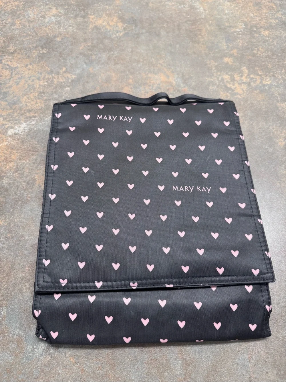 Mary Kay Black & Pink Hanging Travel Makeup Organizer with Clear Compartments